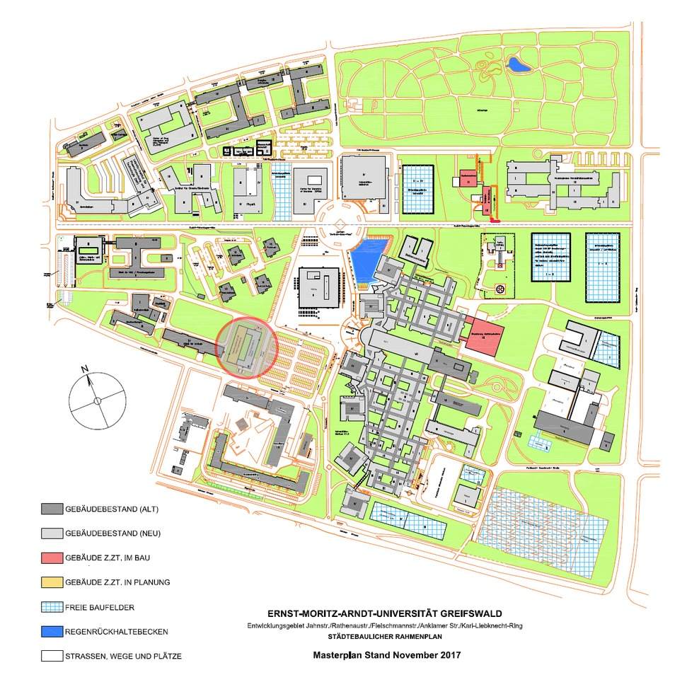 ibm Haustechnik GmbH Projekt Neubau Forschungscluster Uni Greifswald Lageplan