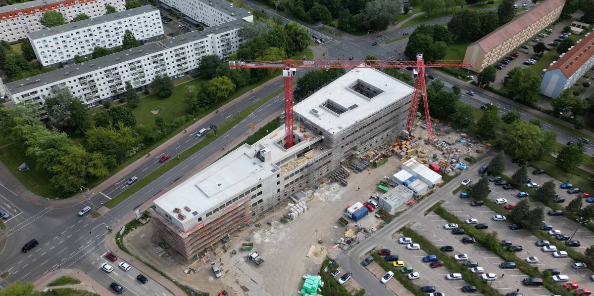 ibm Haustechnik GmbH Projekt Neubau Forschungsgebäude Community Medicine für die Universitätsmedizin Greifswald Draufsicht